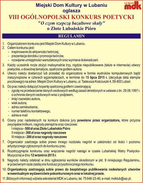 VIII Ogólnopolski Konkurs Poetycki