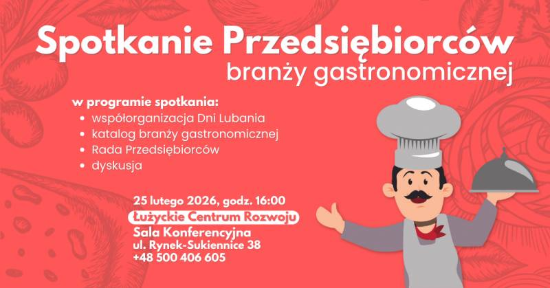 ogłoszenie o spotkaniu przedsiębiorców branży gastronomicznej